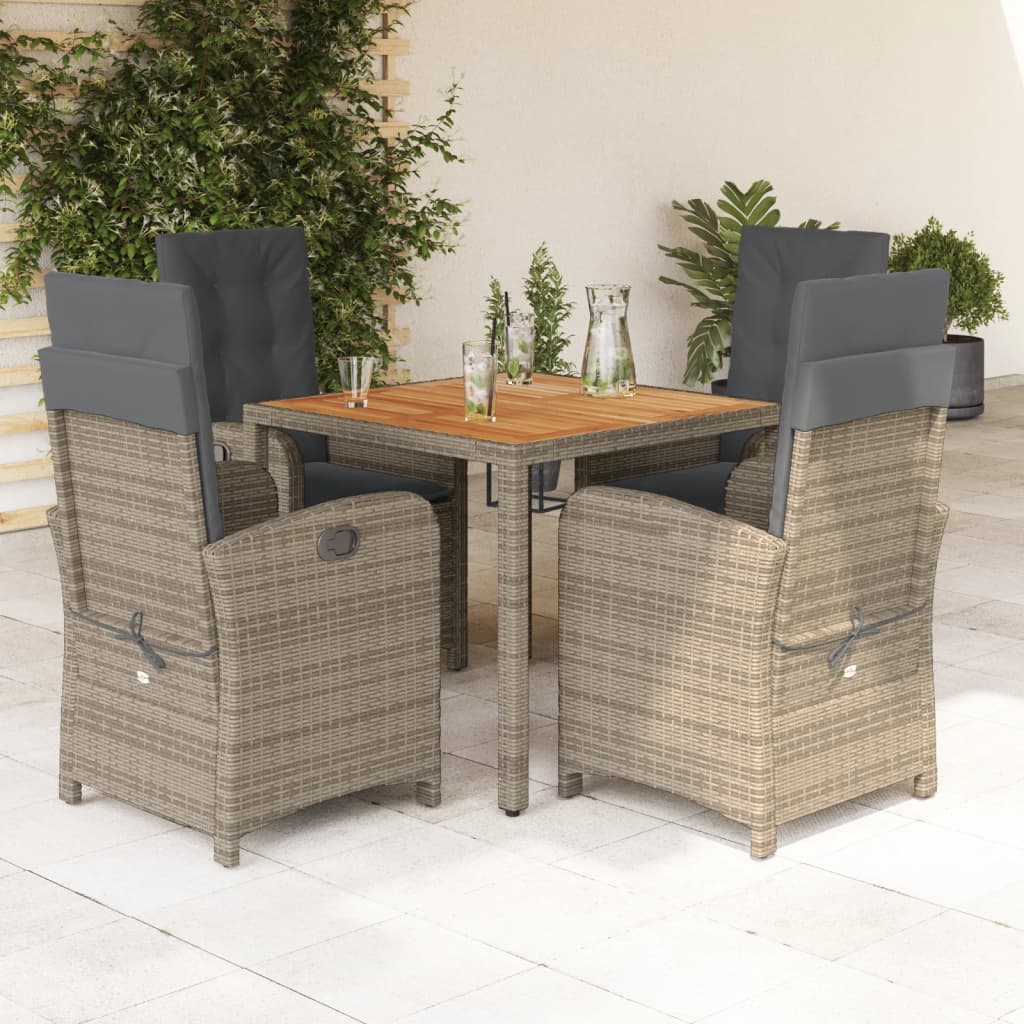 Set Mobilier De Grădină Cu Perne, 7 Piese, , Poliratan Gri