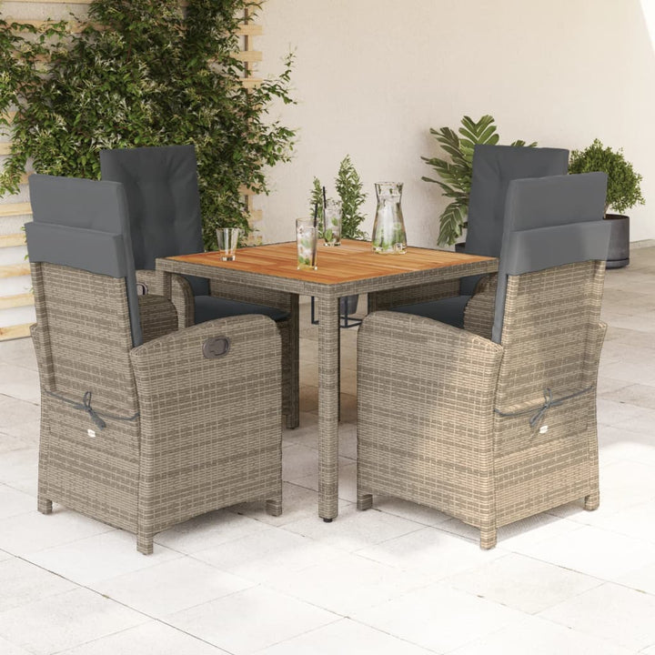 Set Mobilier De Grădină Cu Perne, 7 Piese, , Poliratan Gri