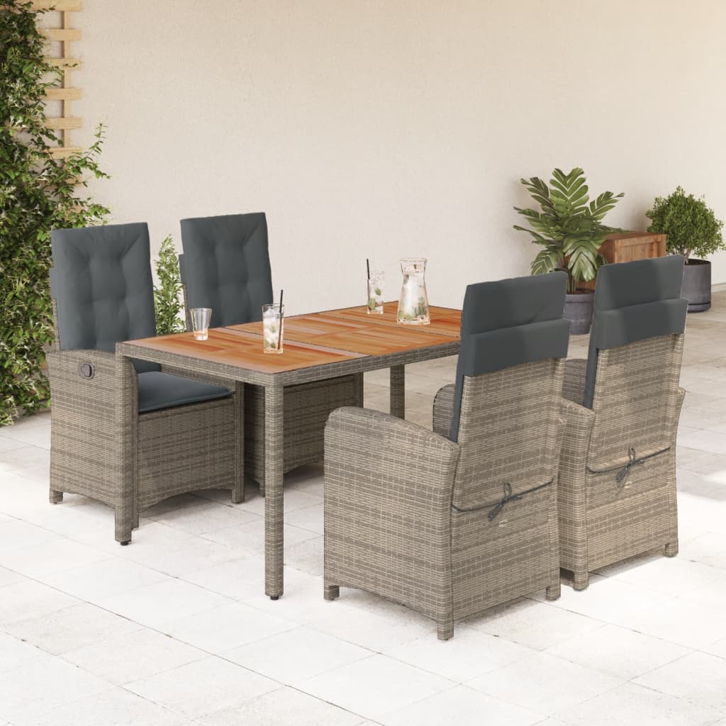 Set Mobilier De Grădină Cu Perne, 7 Piese, , Poliratan Gri