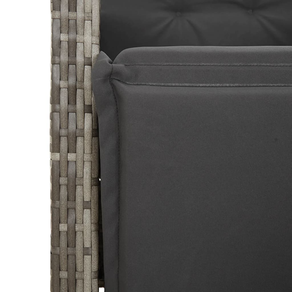 Set Mobilier De Grădină Cu Perne, 7 Piese, , Poliratan Gri
