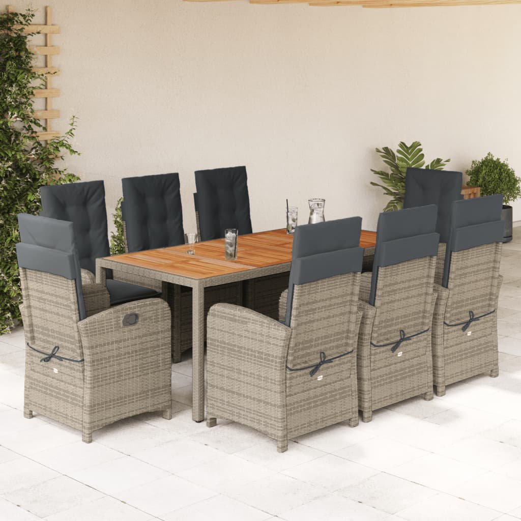 Set Mobilier De Grădină Cu Perne, 7 Piese, , Poliratan Gri