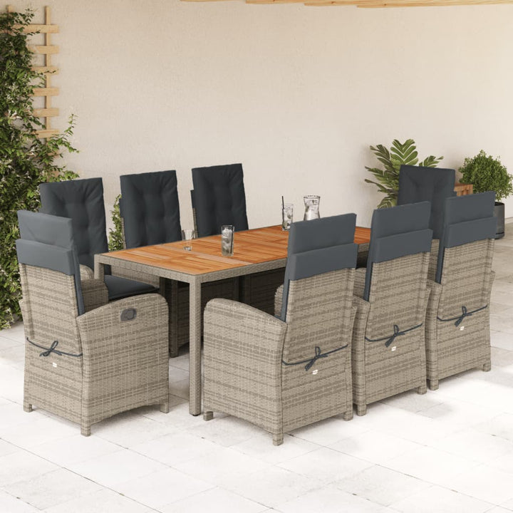 Set Mobilier De Grădină Cu Perne, 7 Piese, , Poliratan Gri