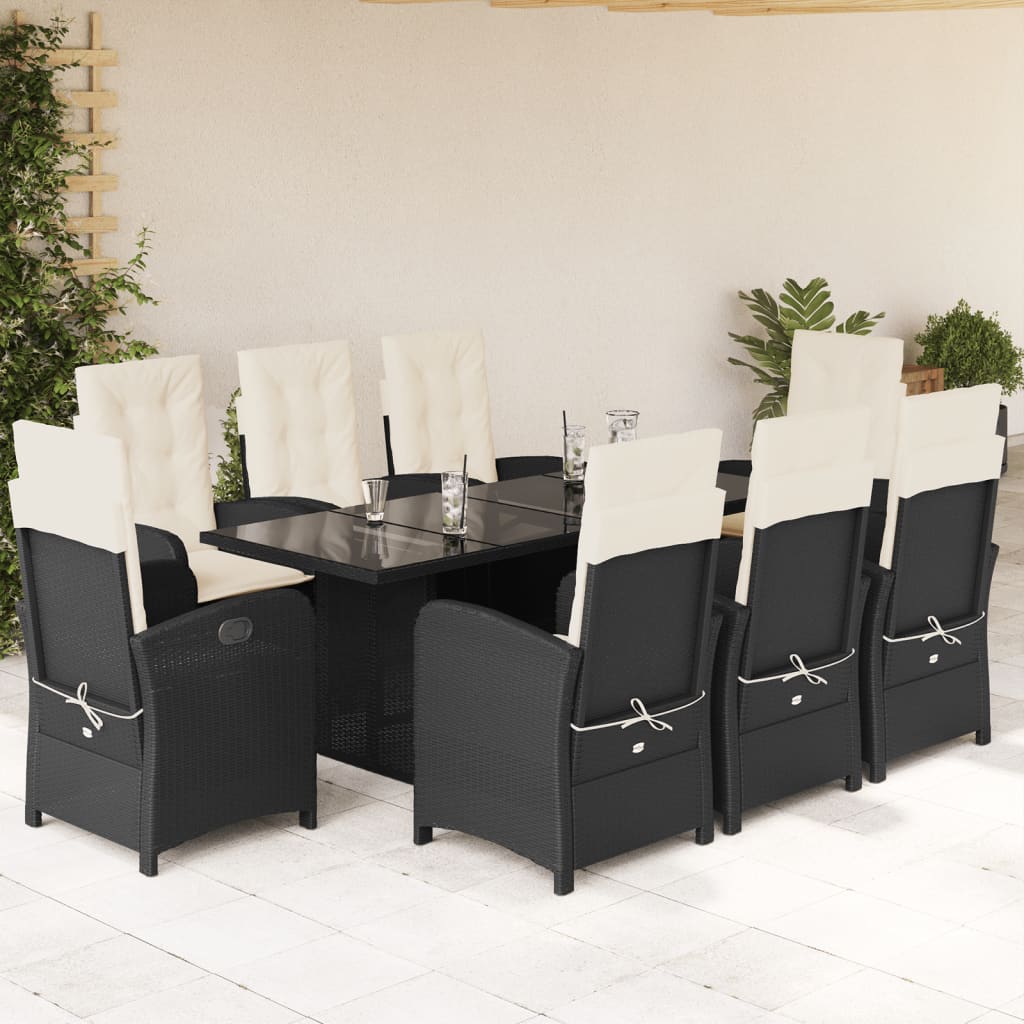 Set Mobilier De Grădină Cu Perne, 9 Piese, , Poliratan