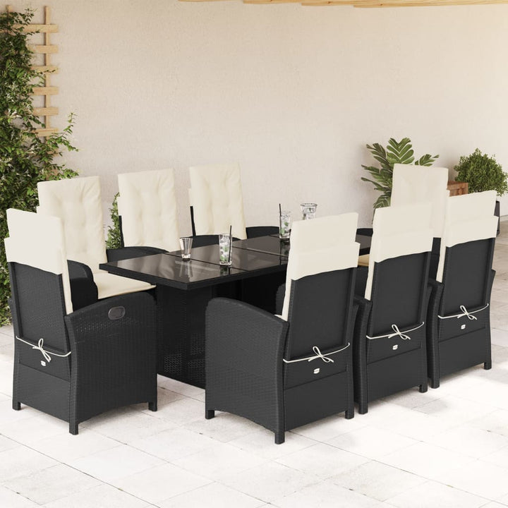 Set Mobilier De Grădină Cu Perne, 9 Piese, , Poliratan