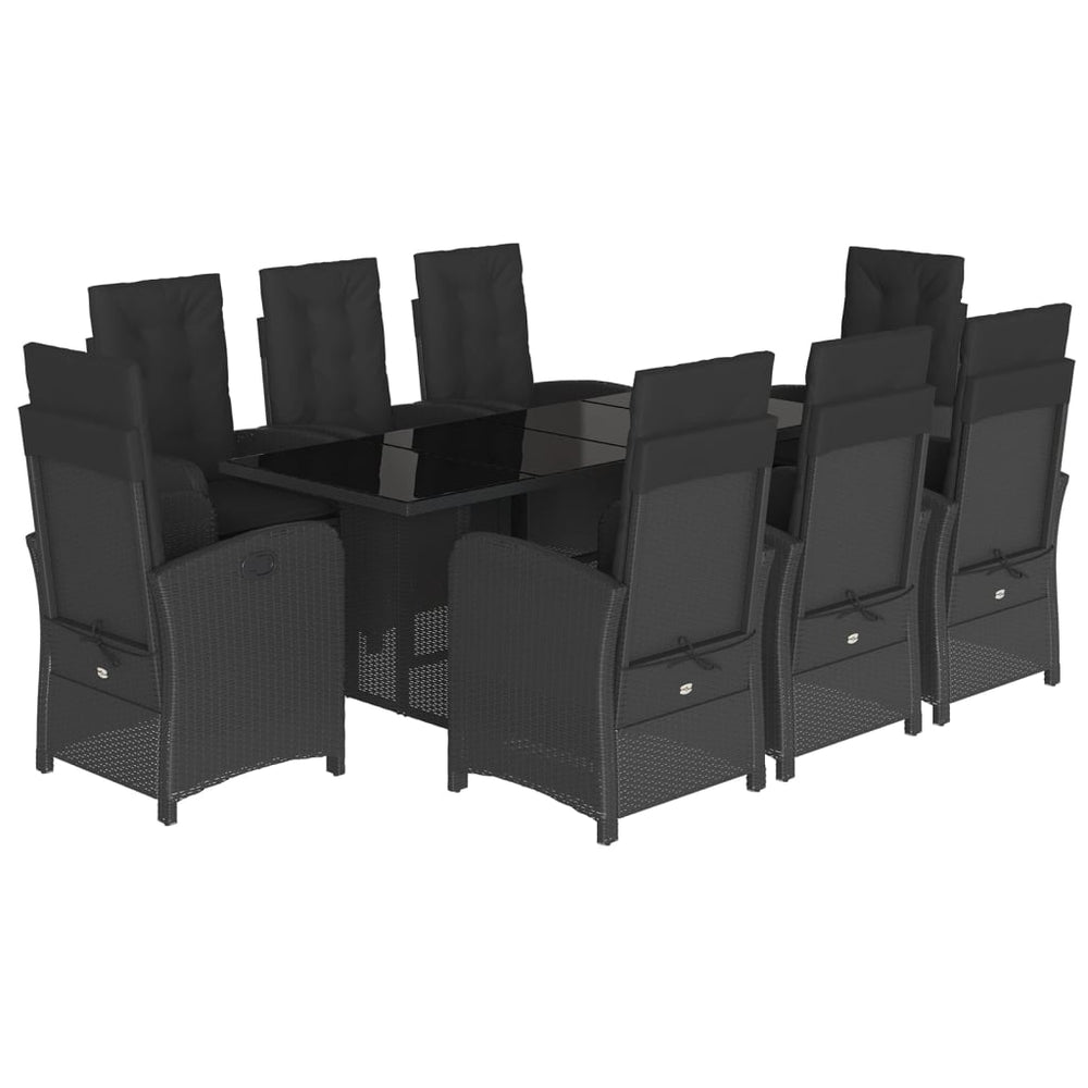 Set Mobilier De Grădină Cu Perne, 9 Piese, , Poliratan