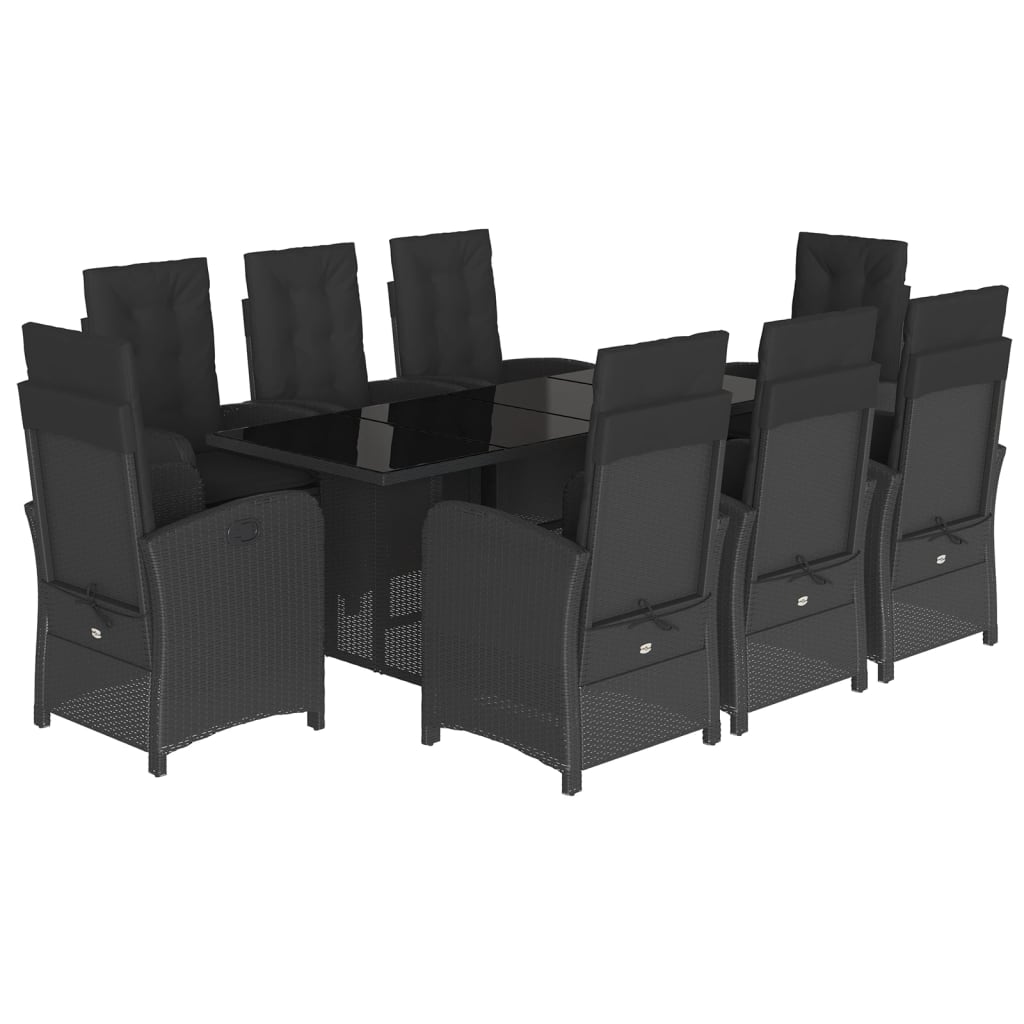 Set Mobilier De Grădină Cu Perne, 9 Piese, , Poliratan