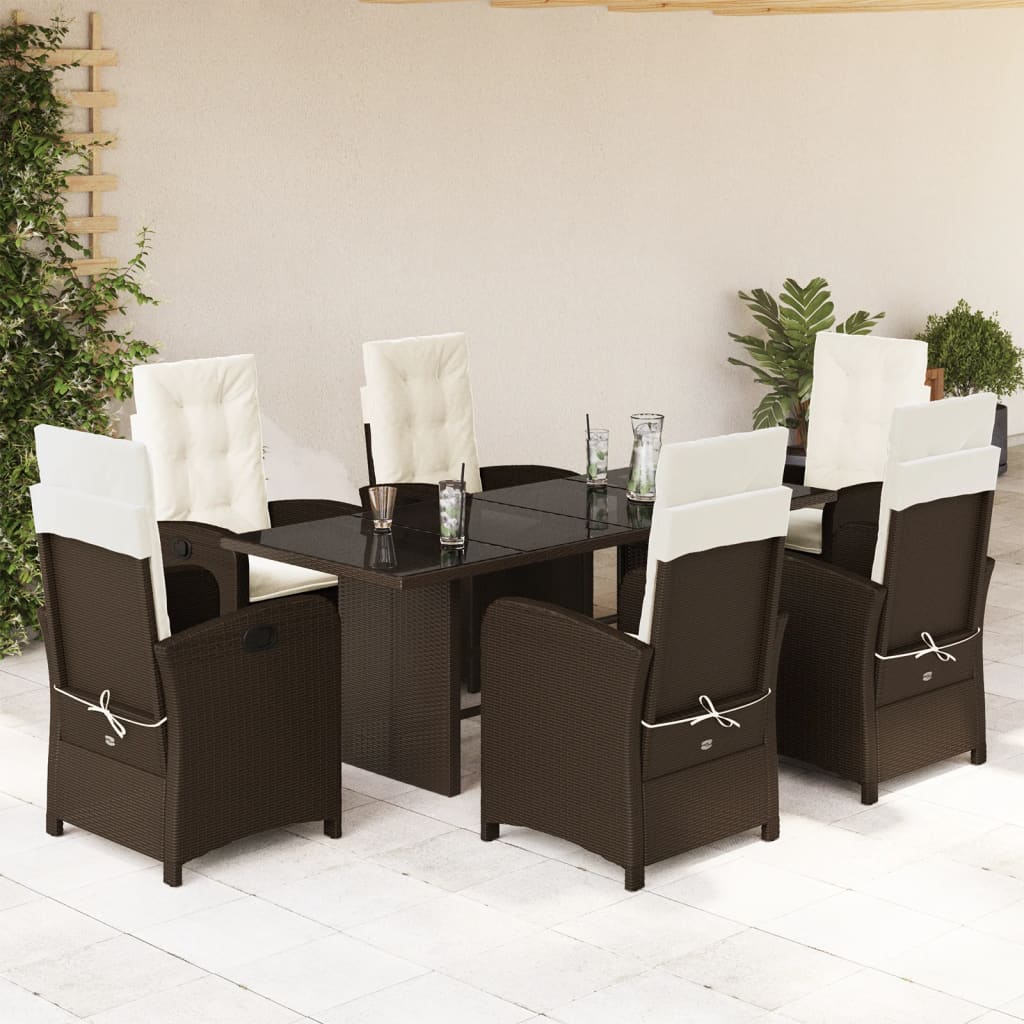 Set Mobilier De Grădină Cu Perne, 9 Piese, , Poliratan