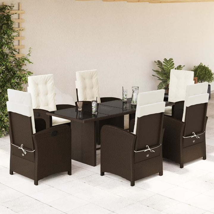 Set Mobilier De Grădină Cu Perne, 9 Piese, , Poliratan