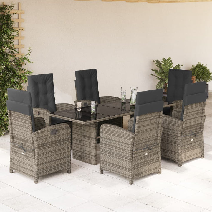 Set Mobilier De Grădină Cu Perne, 9 Piese, , Poliratan