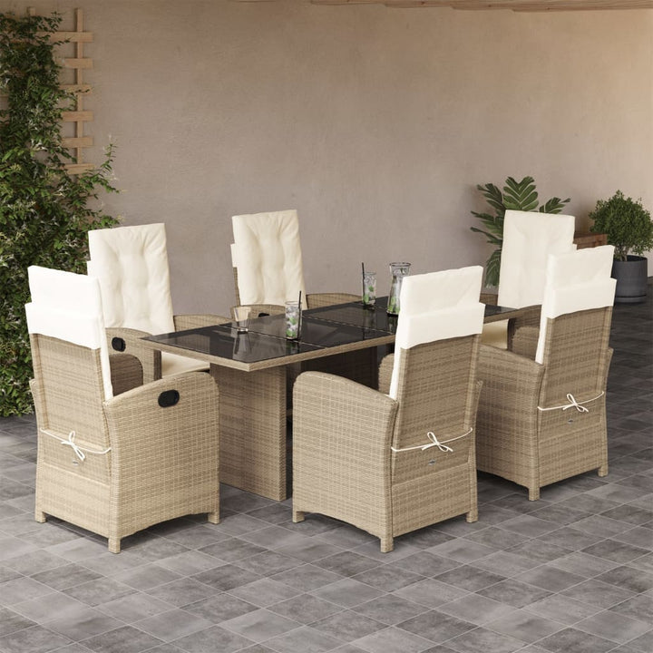 Set Mobilier De Grădină Cu Perne, 9 Piese, , Poliratan