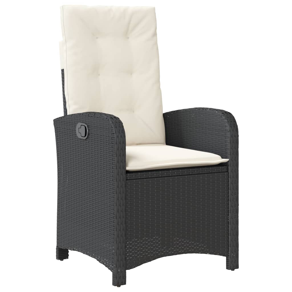 Set Mobilier De Grădină Cu Perne, 9 Piese, Negru, Poliratan