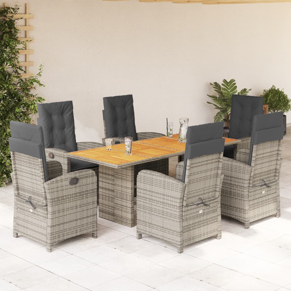 Set Mobilier De Grădină Cu Perne, 9 Piese, Negru, Poliratan