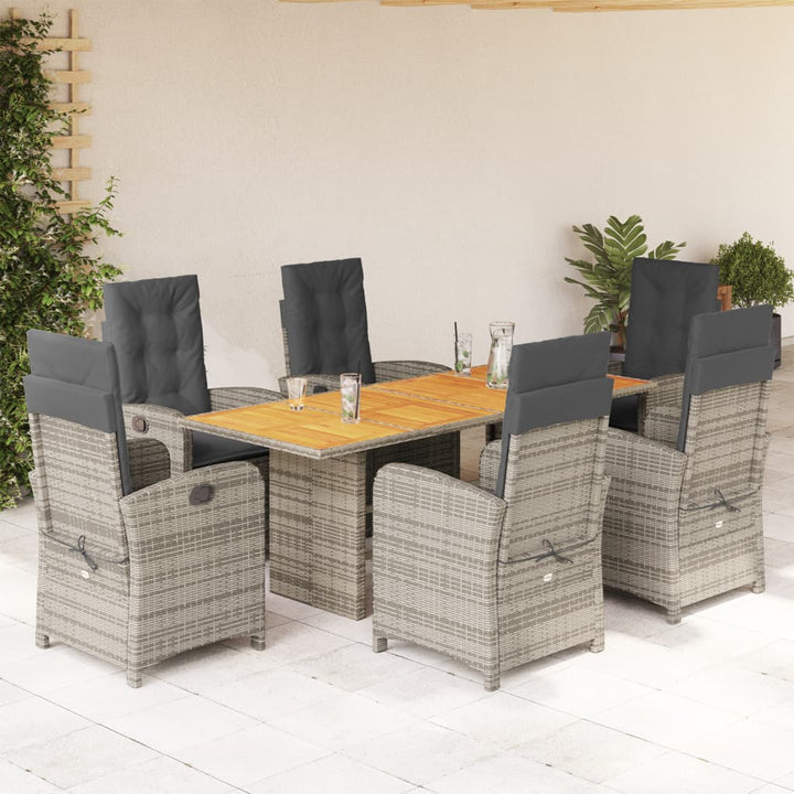 Set Mobilier De Grădină Cu Perne, 9 Piese, Negru, Poliratan