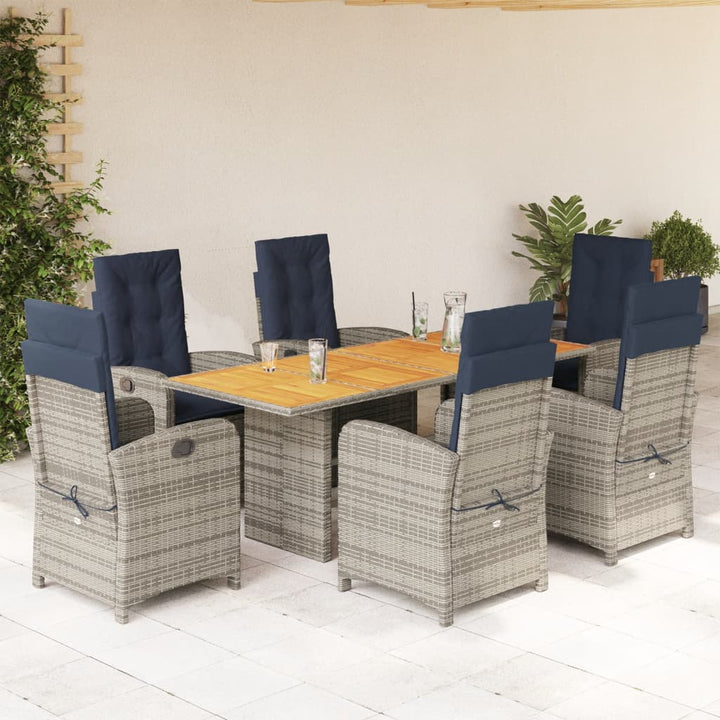 Set Mobilier De Grădină Cu Perne, 9 Piese, Negru, Poliratan