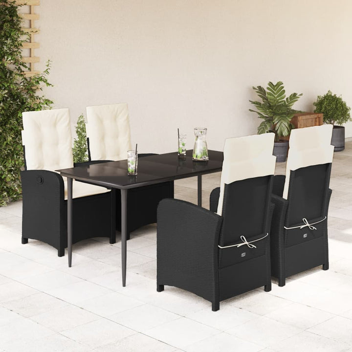 Set Mobilier De Grădină Cu Perne, 3 Piese, Negru, Poliratan