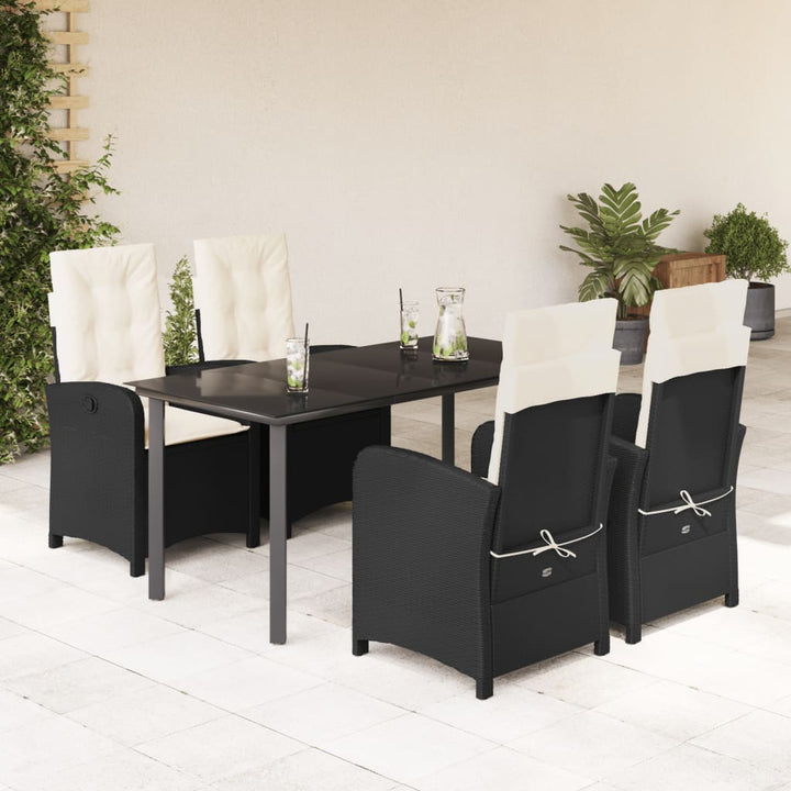 Set Mobilier De Grădină Cu Perne, 9 Piese, Negru, Poliratan
