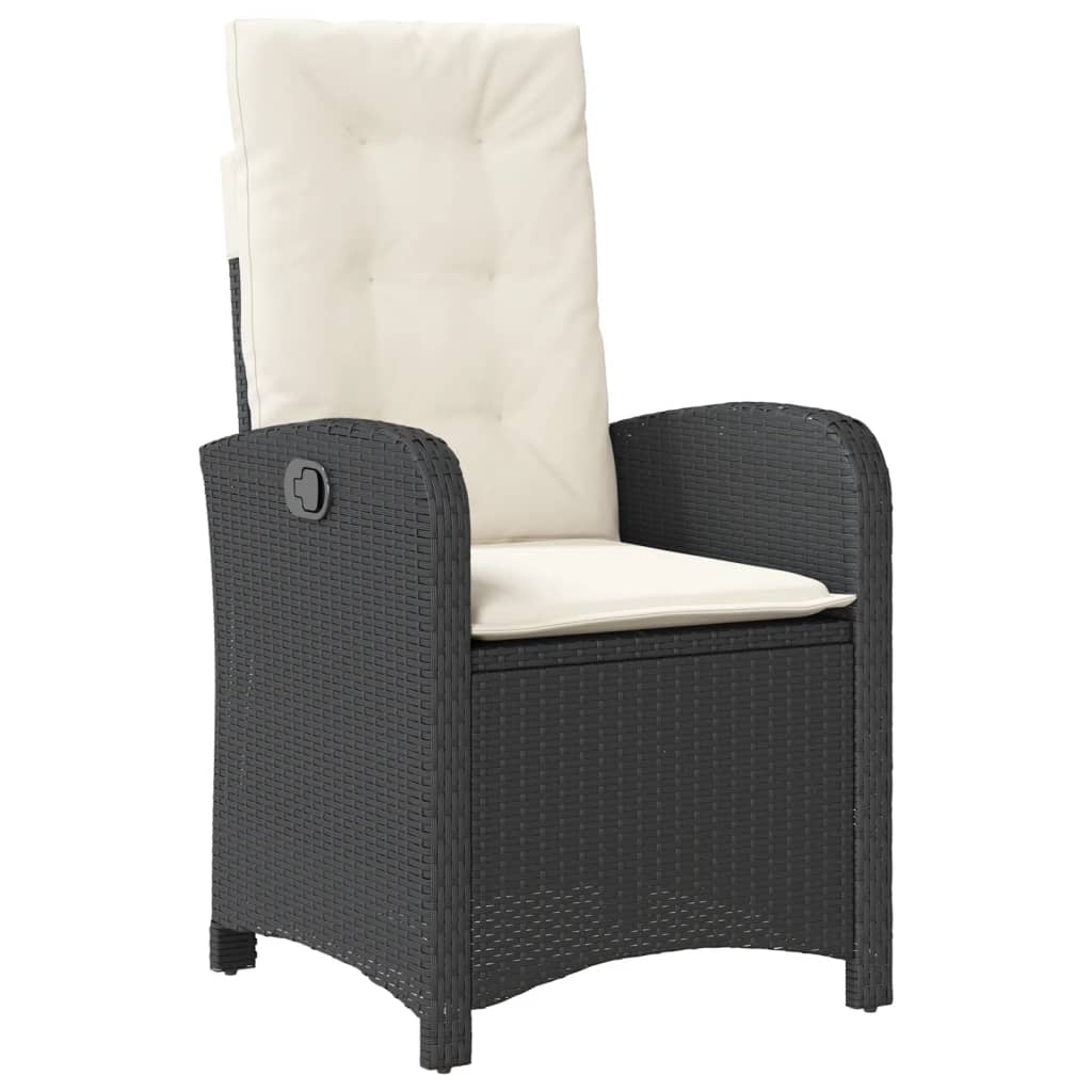 Set Mobilier De Grădină Cu Perne, 9 Piese, Negru, Poliratan