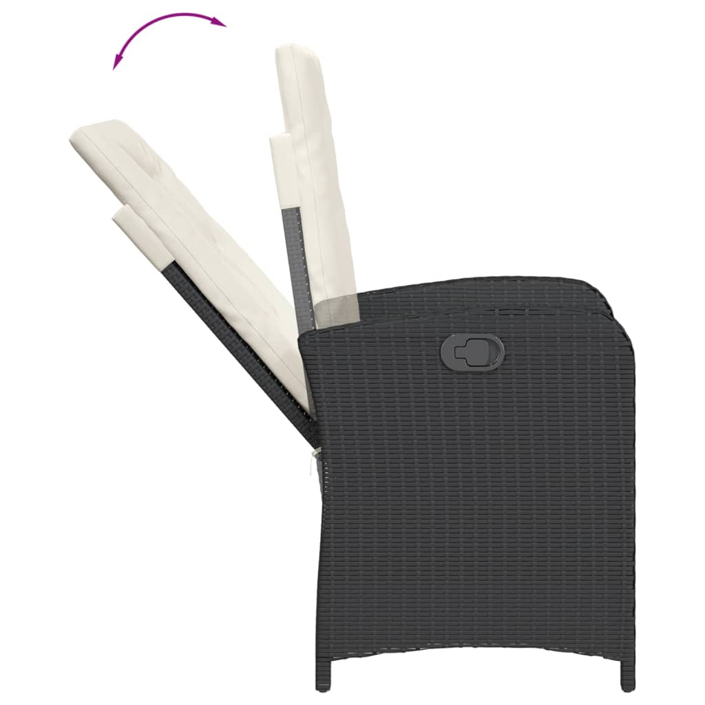 Set Mobilier De Grădină Cu Perne, 9 Piese, Negru, Poliratan