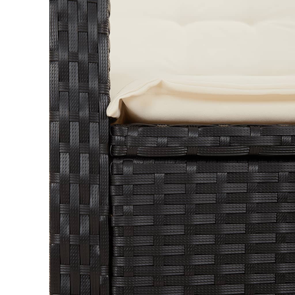 Set Mobilier De Grădină Cu Perne, 9 Piese, Negru, Poliratan