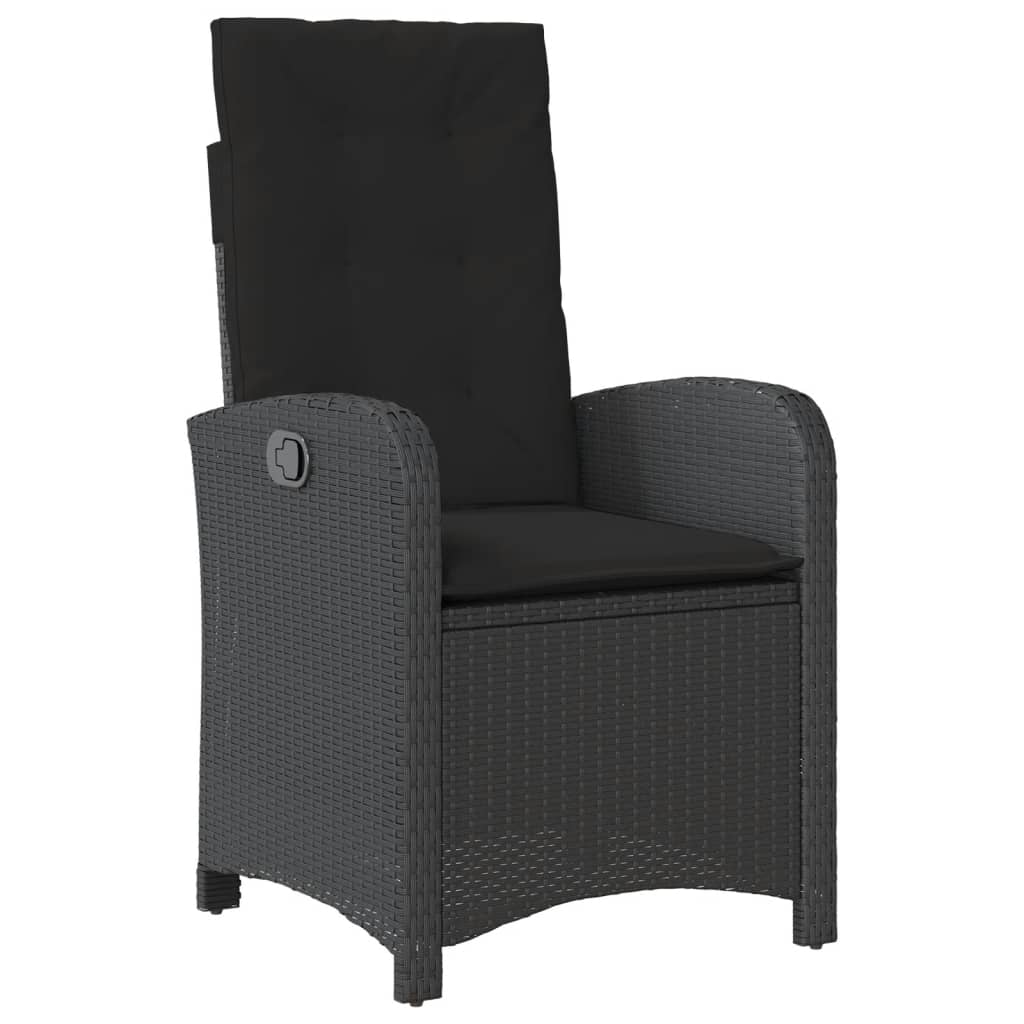 Set Mobilier De Grădină Cu Perne, 7 Piese, Negru, Poliratan