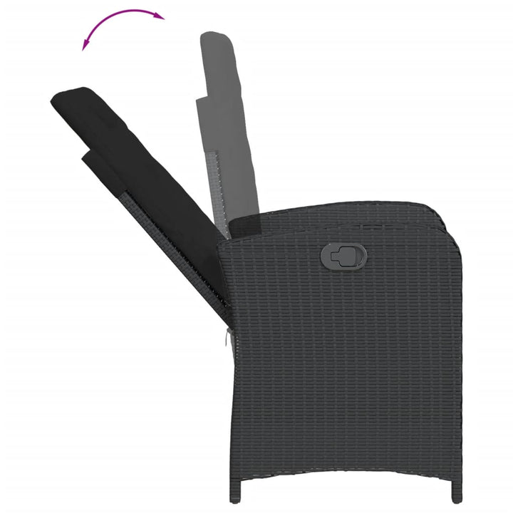Set Mobilier De Grădină Cu Perne, 5 Piese, Negru, Poliratan