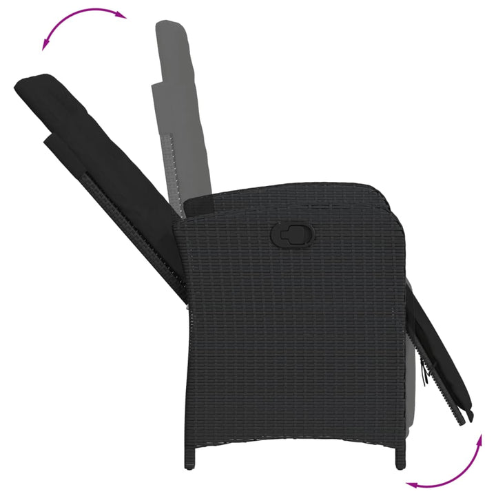 Set Mobilier De Grădină Cu Perne, 5 Piese, Negru, Poliratan
