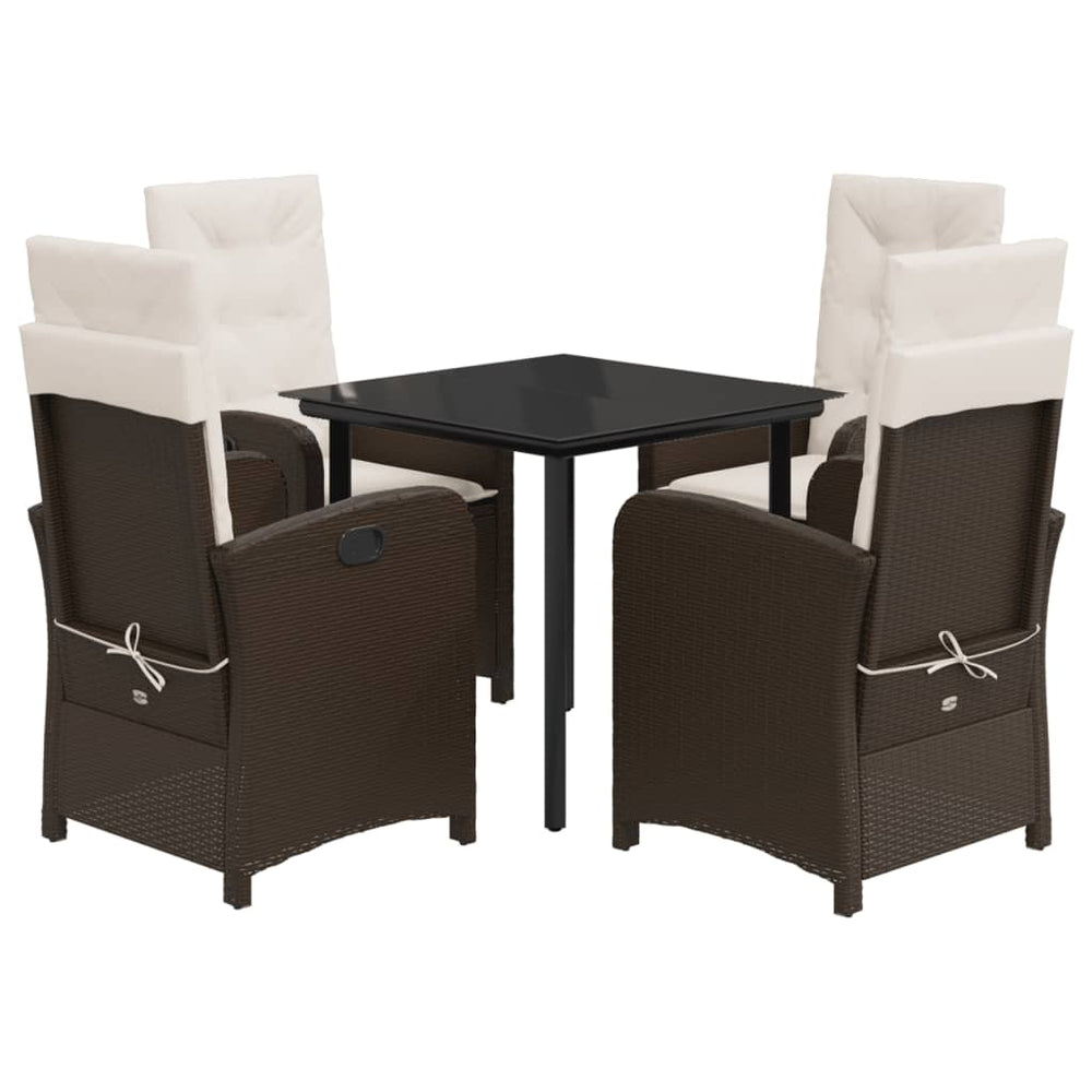 Set Mobilier De Grădină, 5 Piese, Cu Perne, Maro, Poliratan