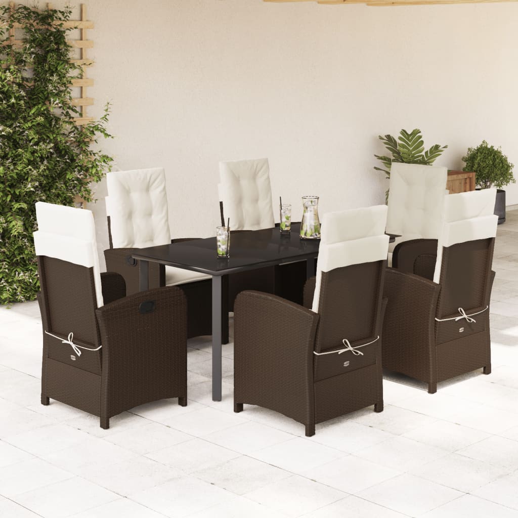 Set Mobilier De Grădină, 5 Piese, Cu Perne, Maro, Poliratan
