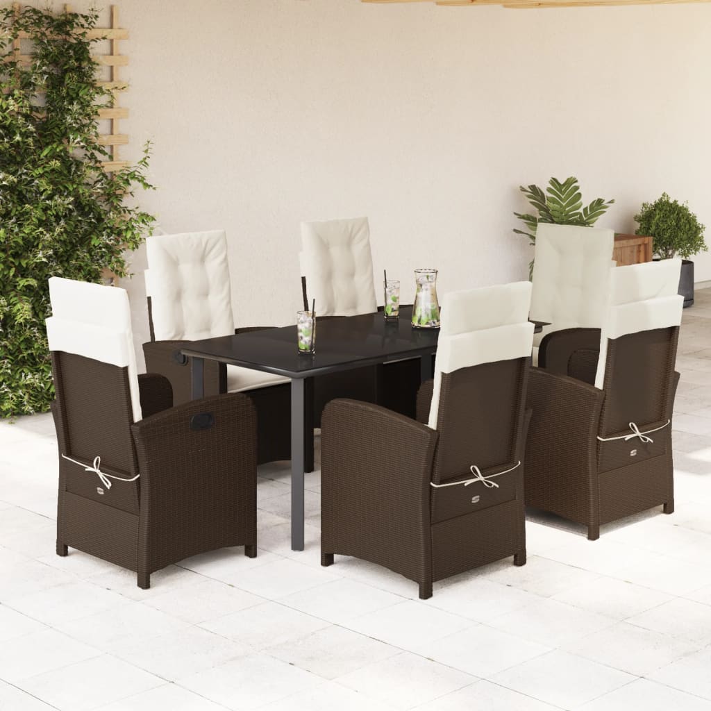 Set Mobilier De Grădină, 5 Piese, Cu Perne, Maro, Poliratan