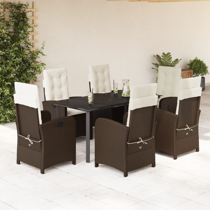 Set Mobilier De Grădină, 5 Piese, Cu Perne, Maro, Poliratan