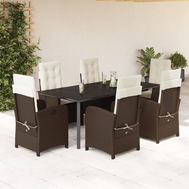 Set Mobilier De Grădină, 5 Piese, Cu Perne, Maro, Poliratan