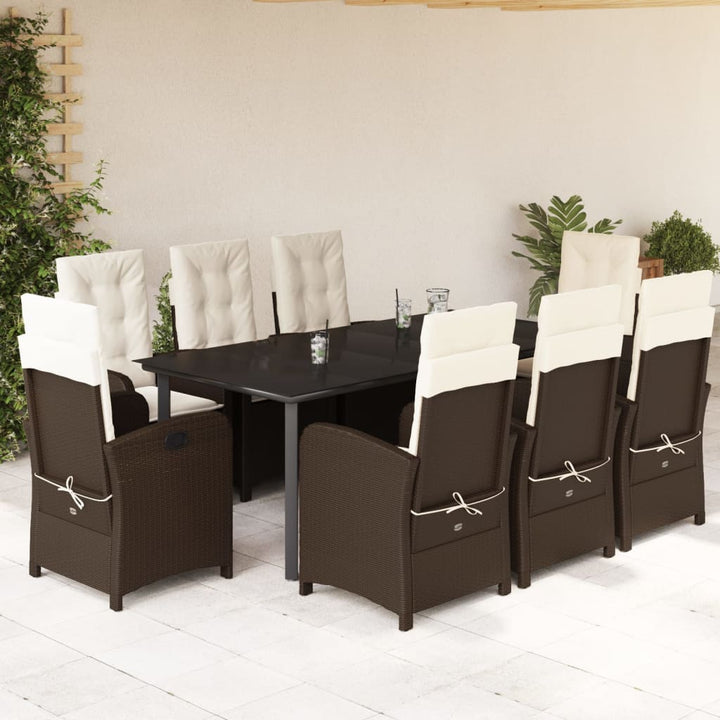 Set Mobilier De Grădină, 5 Piese, Cu Perne, Maro, Poliratan
