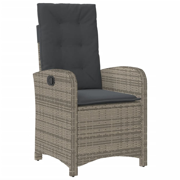 Set Mobilier Grădină Cu Perne, 9 Piese, Gri, Poliratan