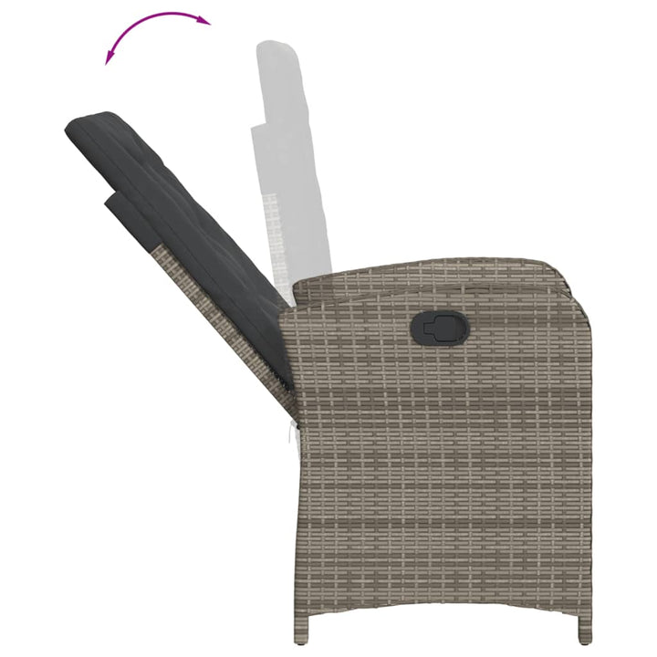 Set Mobilier Grădină Cu Perne, 9 Piese, Gri, Poliratan