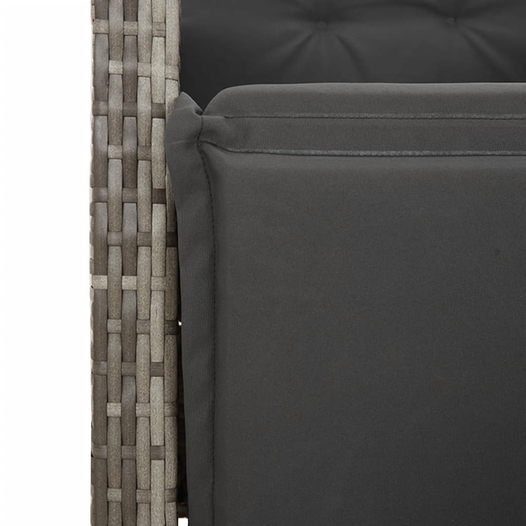 Set Mobilier Grădină Cu Perne, 9 Piese, Gri, Poliratan