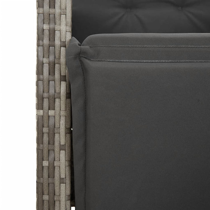 Set Mobilier Grădină Cu Perne, 9 Piese, Gri, Poliratan