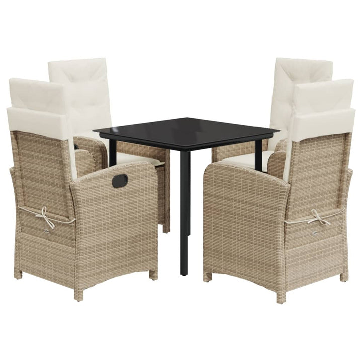 Set Mobilier De Grădină Cu Perne, 5 Piese, Bej, Poliratan