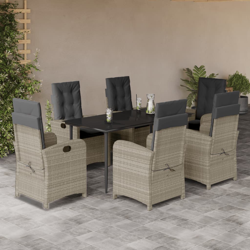 Set Mobilier De Grădină Cu Perne, 5 Piese Gri Deschis Poliratan