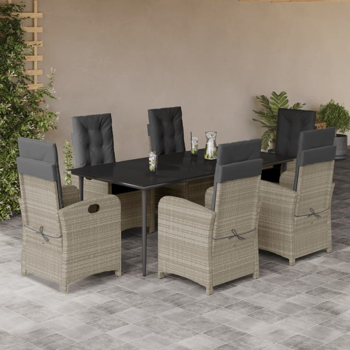 Set Mobilier De Grădină Cu Perne, 5 Piese Gri Deschis Poliratan