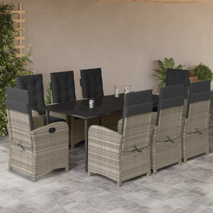 Set Mobilier De Grădină Cu Perne, 5 Piese Gri Deschis Poliratan