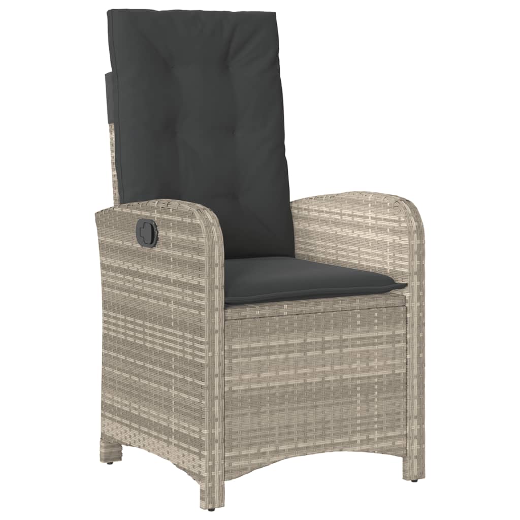 Set Mobilier De Grădină Cu Perne, 7 Piese Gri Deschis Poliratan