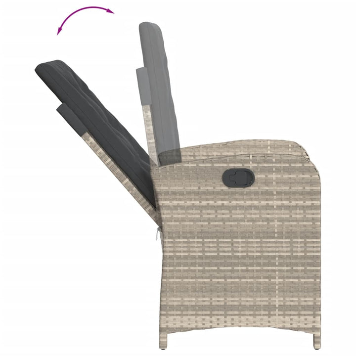 Set Mobilier De Grădină Cu Perne, 7 Piese Gri Deschis Poliratan
