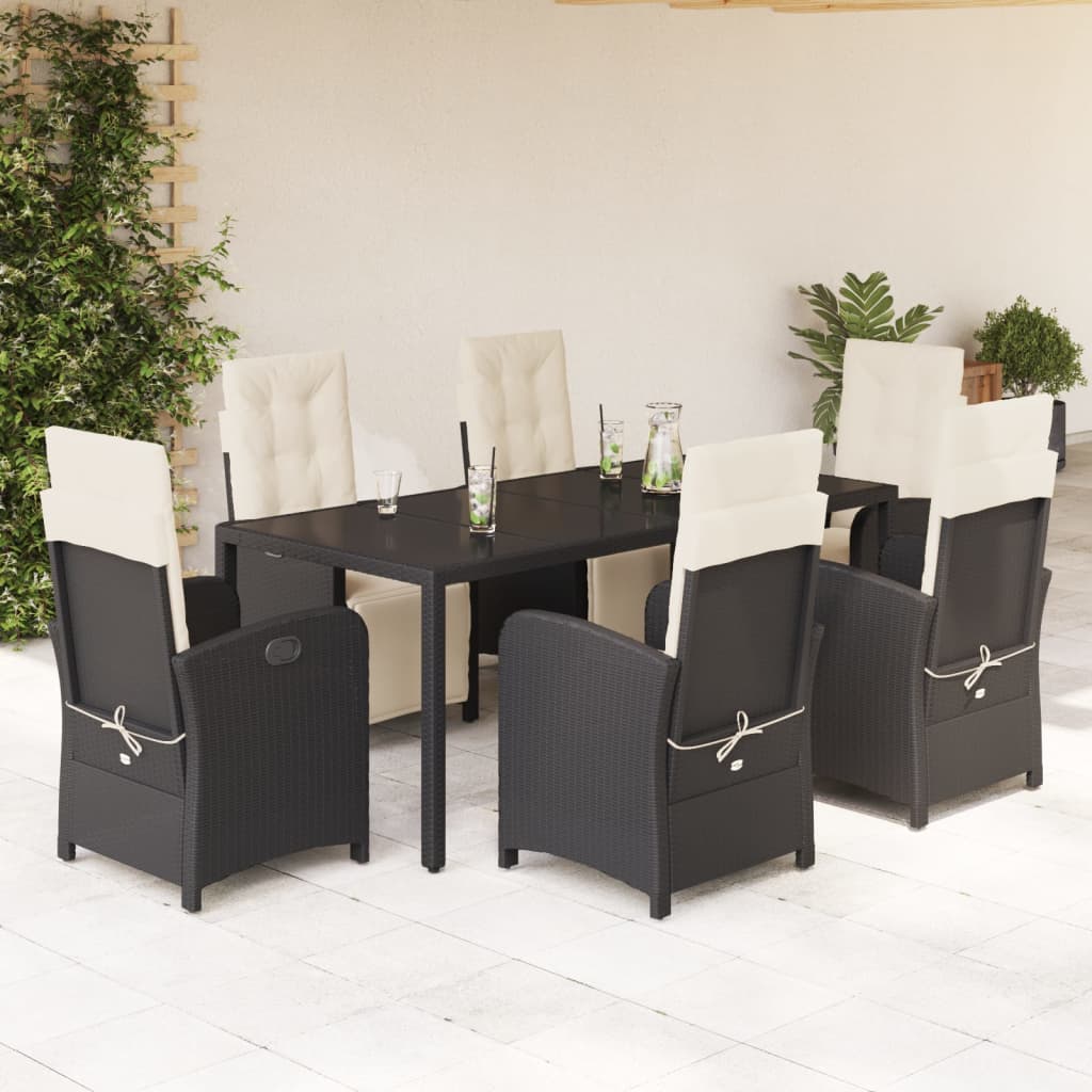 Set Mobilier De Grădină Cu Perne, 7 Piese, , Poliratan