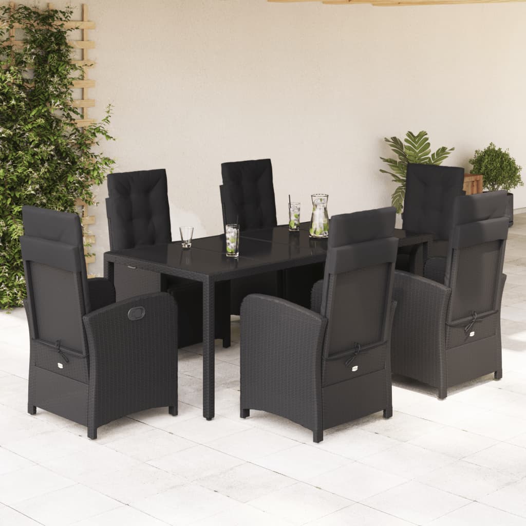 Set Mobilier De Grădină Cu Perne, 7 Piese, , Poliratan