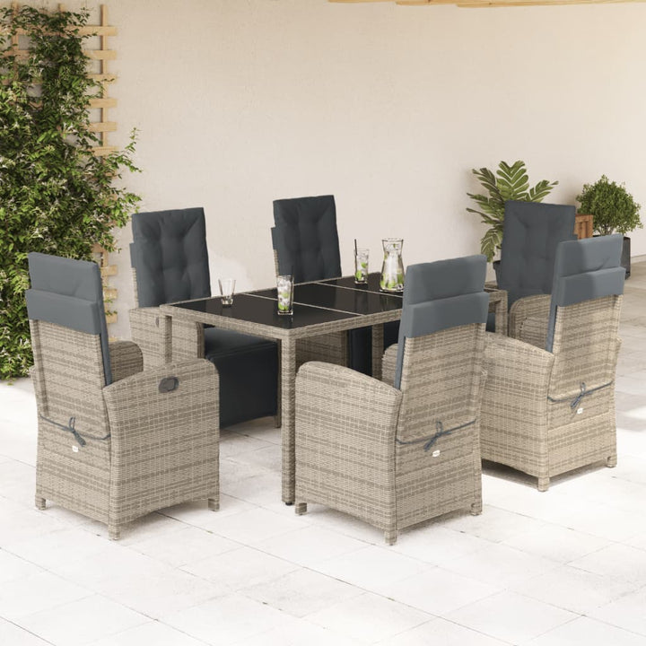 Set Mobilier De Grădină Cu Perne, 7 Piese, , Poliratan