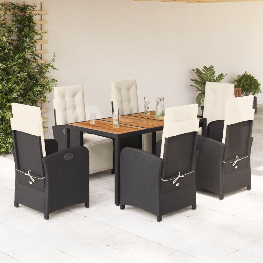 Set Mobilier De Grădină Cu Perne, 7 Piese, , Poliratan