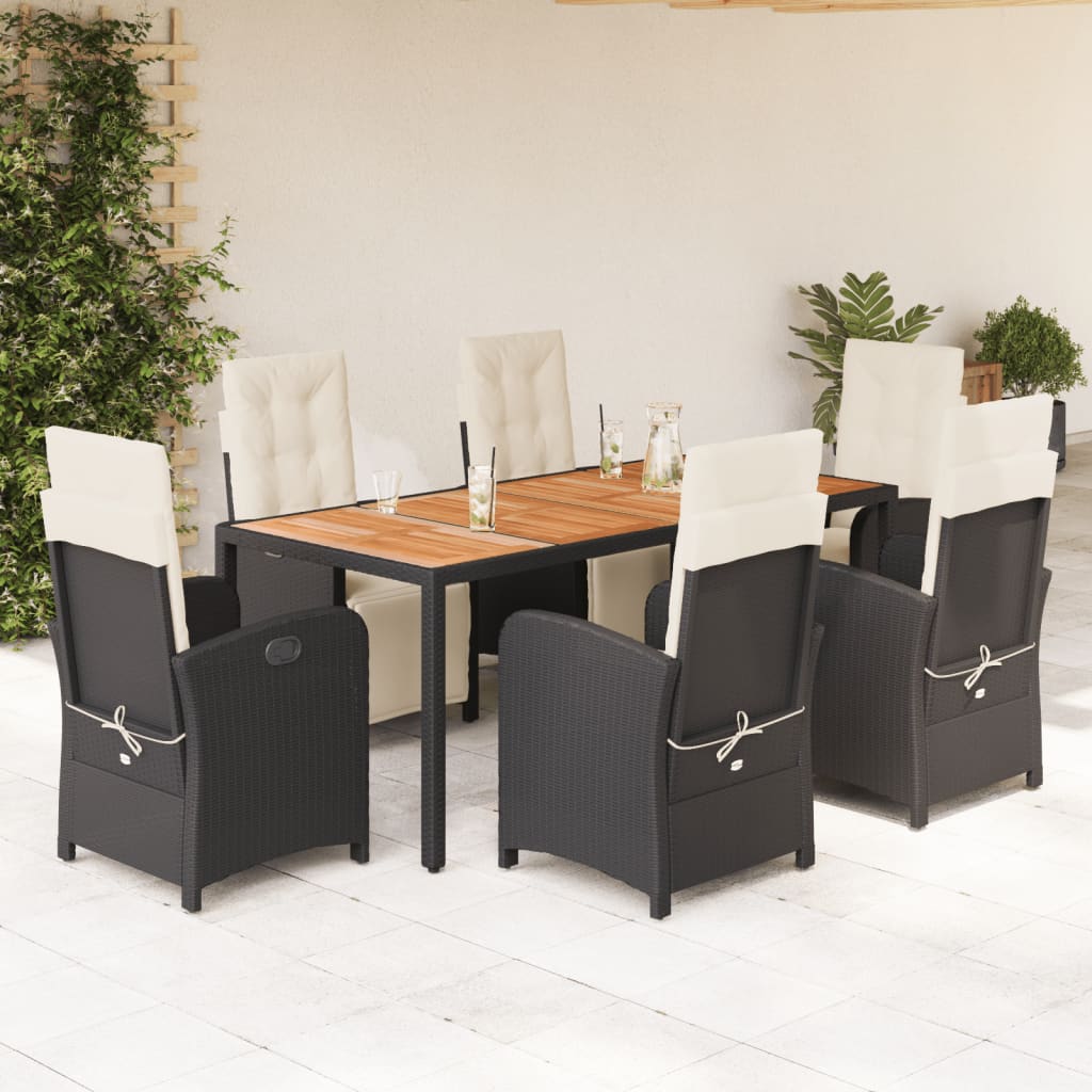 Set Mobilier De Grădină Cu Perne, 7 Piese, , Poliratan