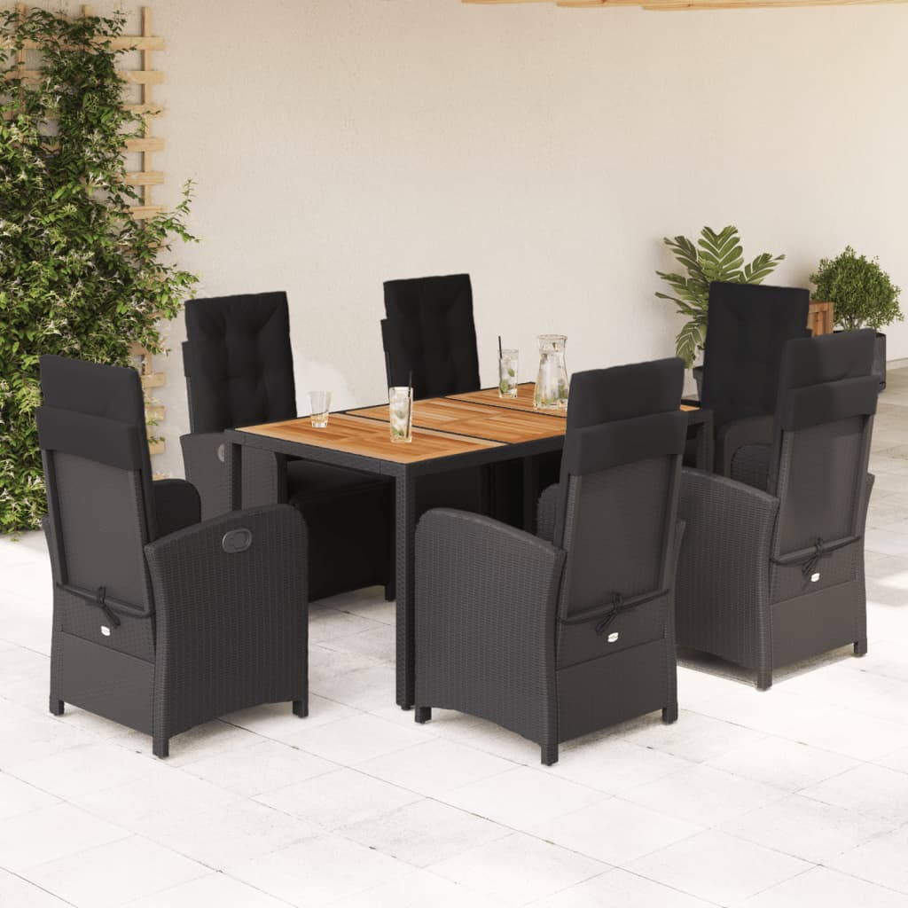 Set Mobilier De Grădină Cu Perne, 7 Piese, , Poliratan