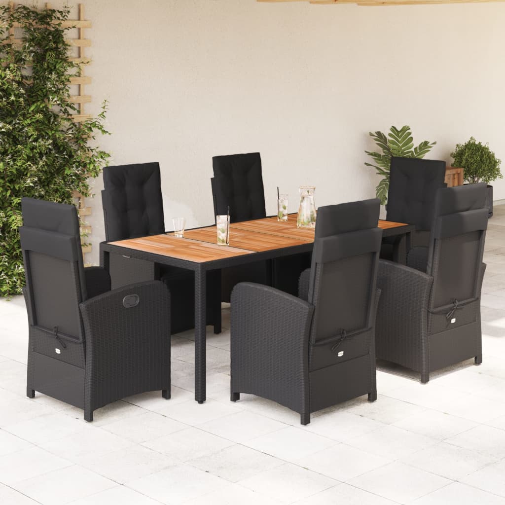 Set Mobilier De Grădină Cu Perne, 7 Piese, , Poliratan
