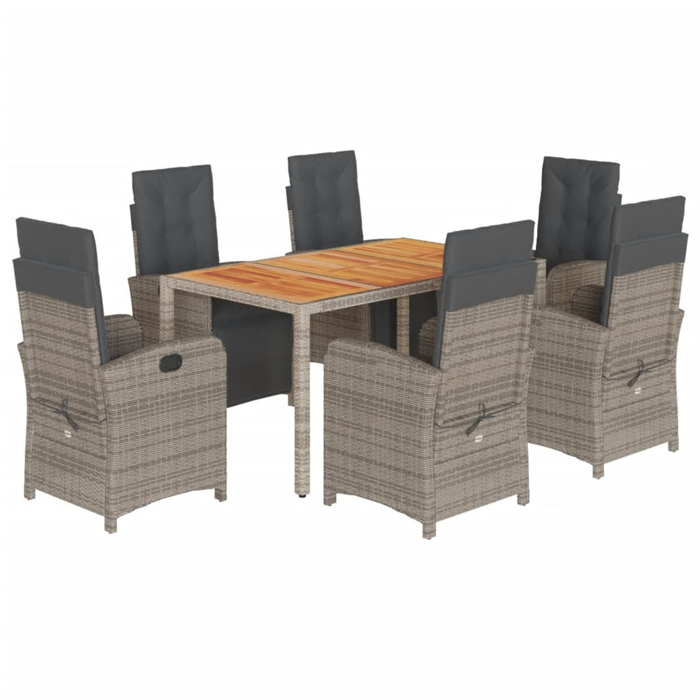 Set Mobilier De Grădină Cu Perne, 7 Piese, , Poliratan
